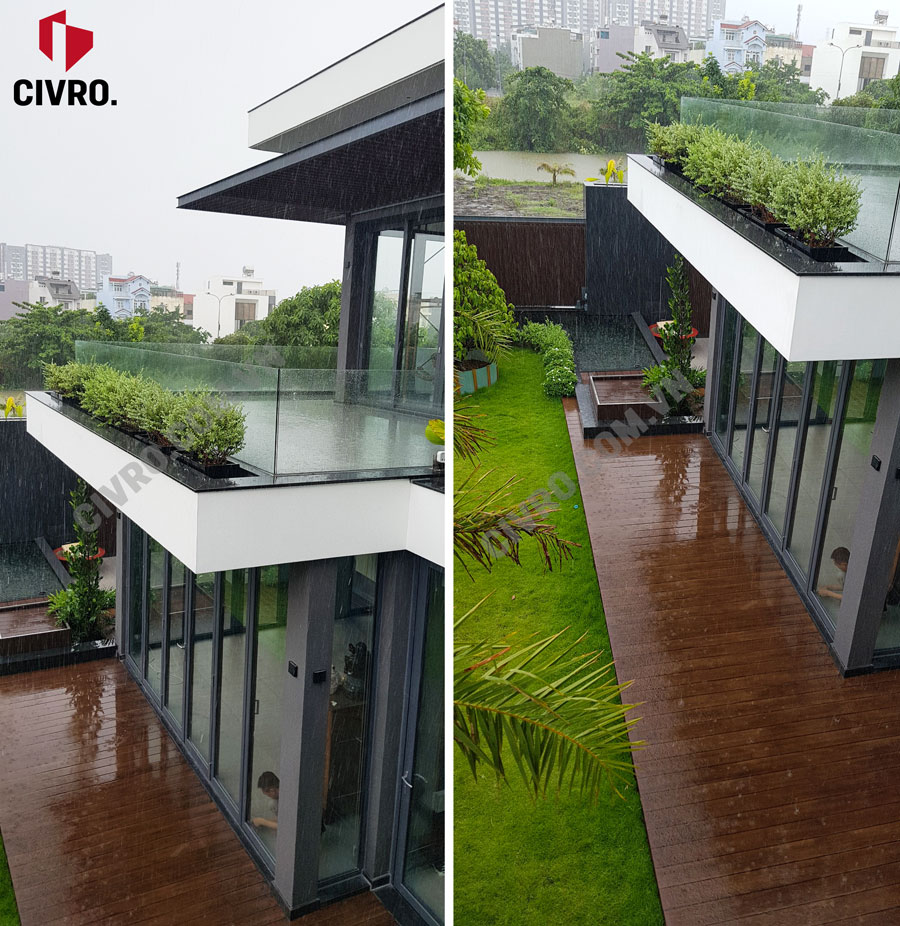 Công trình lắp đặt cửa biệt thử anh Cảnh ở Quận 9 (Civro màu xám)