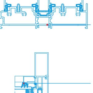 MẶt CẮt Kĩ Thuật Cửa đi Nâng Trượt 2 Ray