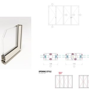 Thanh Profile Cửa đi Xếp Trượt Hệ 80 1
