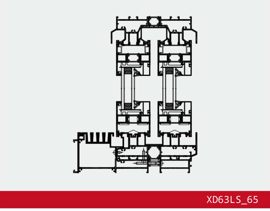Mặt Cắt Kĩ Thuật Nhôm Civro XD63LS_65
