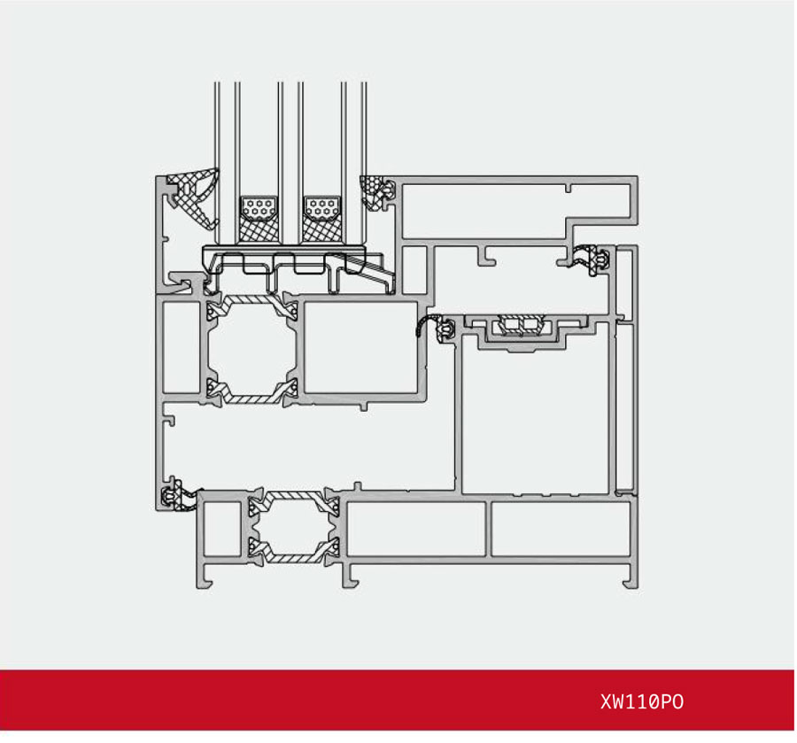 Mặt Cắt Kĩ Thuật Cửa Sổ Song Song Civro XW110PO