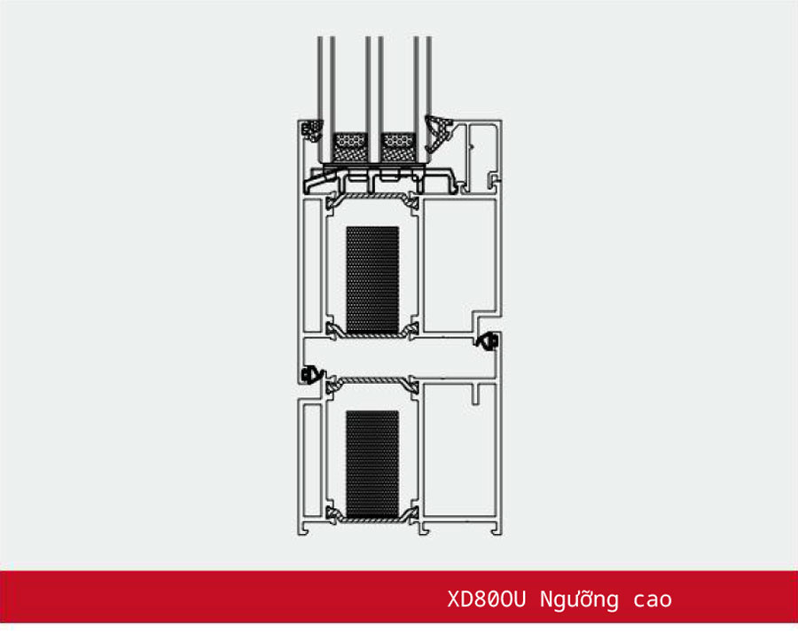 Mặt Cắt Kĩ Thuật Nhôm Civro XD80OU