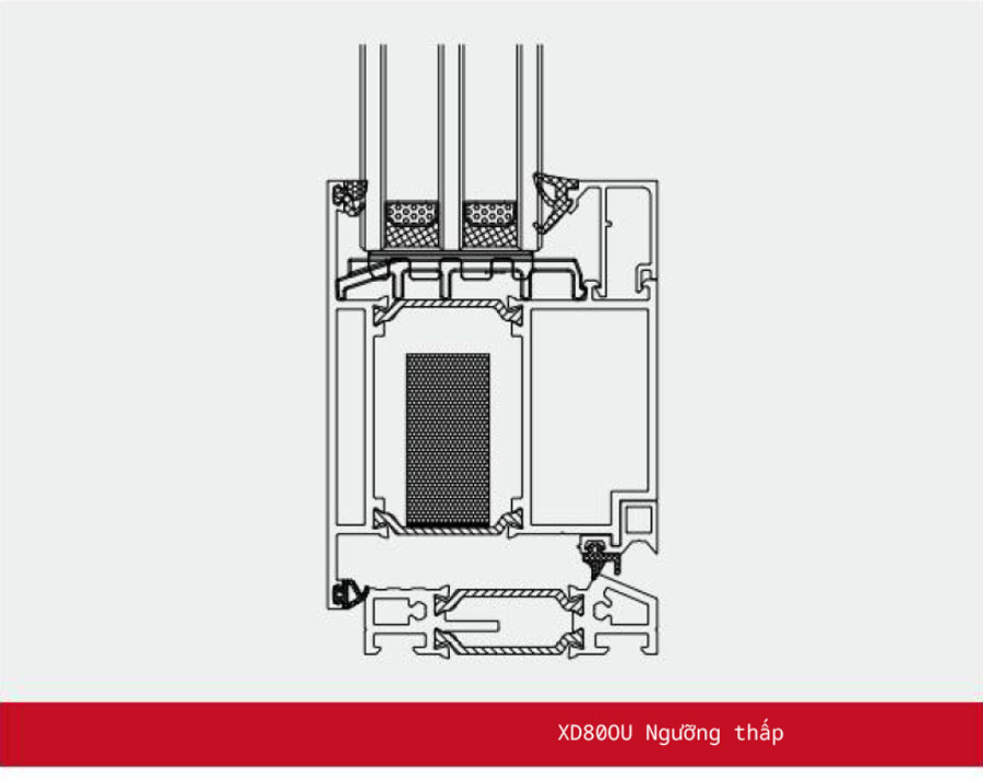 Mặt Cắt Kĩ Thuật Nhôm Civro XD80OU